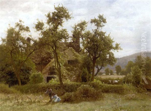 A Sunny Corner Oil Painting by Edward Henry Holder