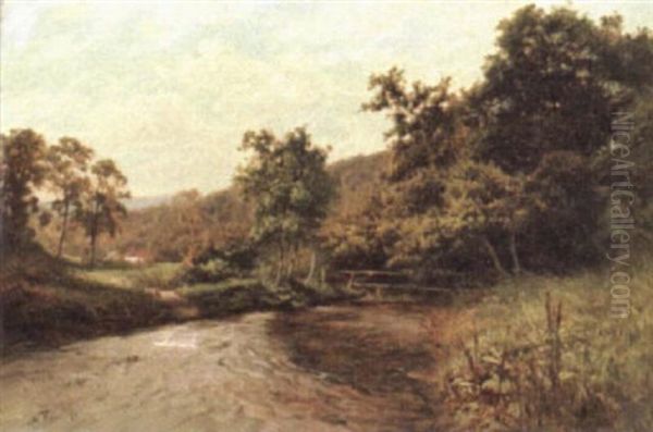 River At Haslemere, Surrey Oil Painting by Edward Henry Holder