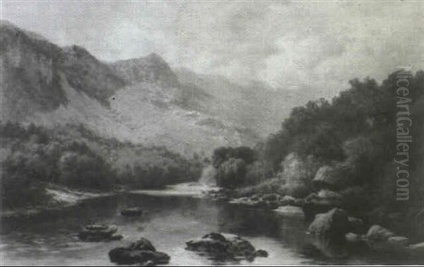 Highland River Scene Oil Painting by Edward Henry Holder