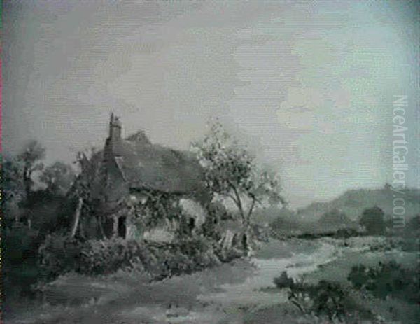 Reigate Heath  A Surrey Cottage Oil Painting by Edward Henry Holder