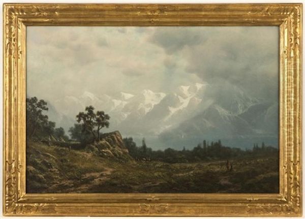 Indians In A Landscape Oil Painting by Ransom Gillet Holdredge