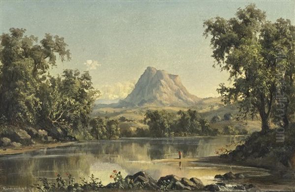 St. Mary's Butte From The Yuba River by Ransom Gillet Holdredge