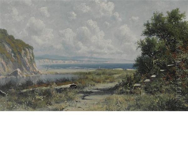 View Of Drakes Beach, California Oil Painting by Ransom Gillet Holdredge