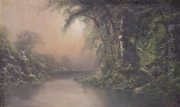 Jungle Landscape Oil Painting by Ransom Gillet Holdredge