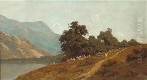 Sheep Pasture Near Santa Cruz Oil Painting by Ransom Gillet Holdredge