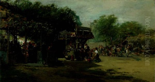 The Wine Festival Oil Painting by Ransom Gillet Holdredge