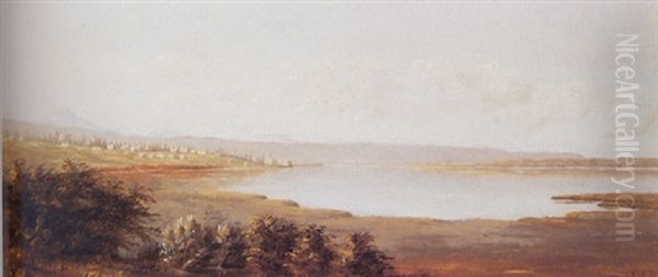 Western Settlement Oil Painting by Ransom Gillet Holdredge