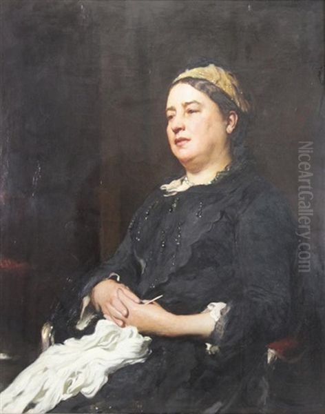 Portrait Of A Seated Woman Oil Painting by Francis Montague (Frank) Holl