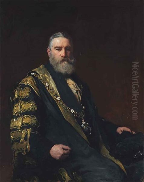 Portrait Of Sir Robert Nicholas Fowler, 1st Bt. (1828-1891) Oil Painting by Francis Montague (Frank) Holl