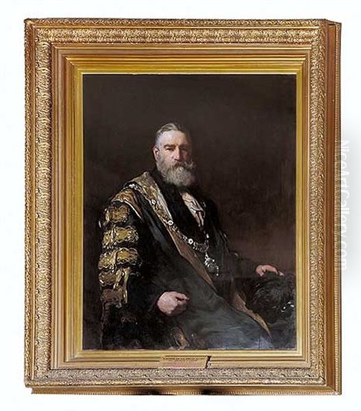 Sir Robert N Fowler (twice Lord Major Of London) Oil Painting by Francis Montague (Frank) Holl