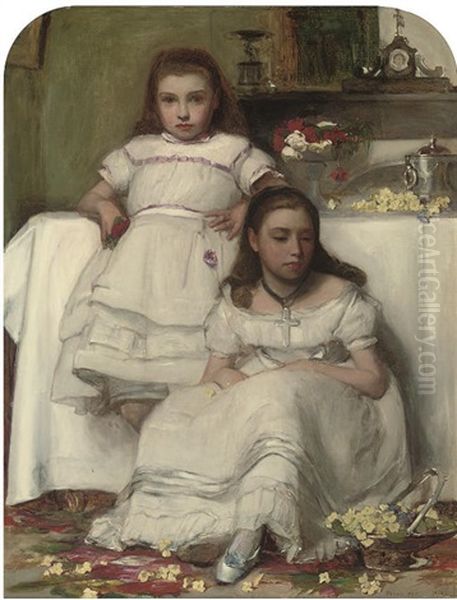 Sisters Oil Painting by Francis Montague (Frank) Holl