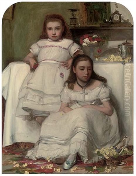 Sisters Oil Painting by Francis Montague (Frank) Holl