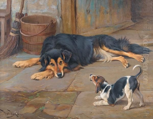 Dignity And Impudence Oil Painting by Wright Barker