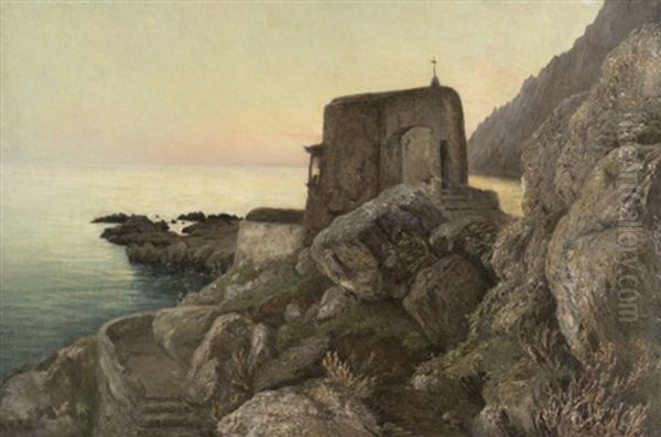 Chiesa Sugli Scogli Oil Painting by Alphons Hollaender