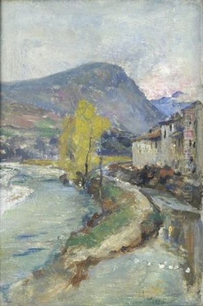 Paesaggio Oil Painting by Alphons Hollaender