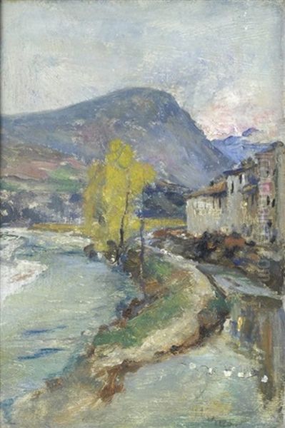 Paesaggio Oil Painting by Alphons Hollaender