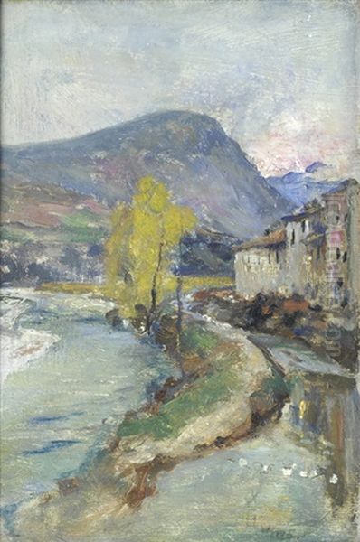 Paesaggio Oil Painting by Alphons Hollaender