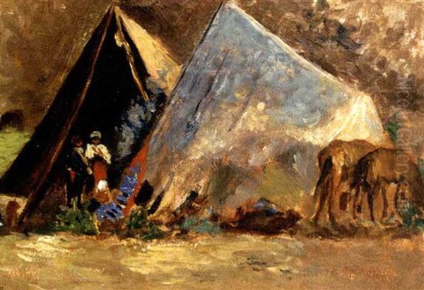 Accampamento Di Zingari Oil Painting by Alphons Hollaender