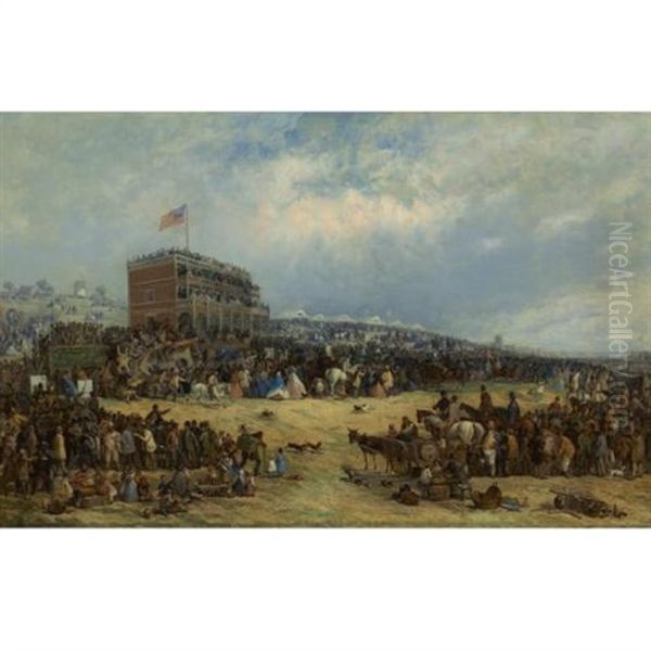 Nottingham Racecourse - The Queen's Plate Oil Painting by John Holland Jr.