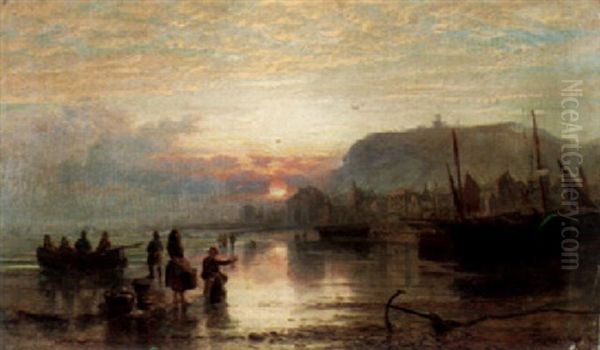 Sunset, Hastings Oil Painting by John Holland Jr.