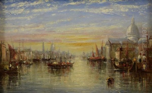 Venice Harbor Oil Painting by James Holland