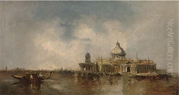 A Capriccio Of The Dogana And San Salute, Venice Oil Painting by James Holland