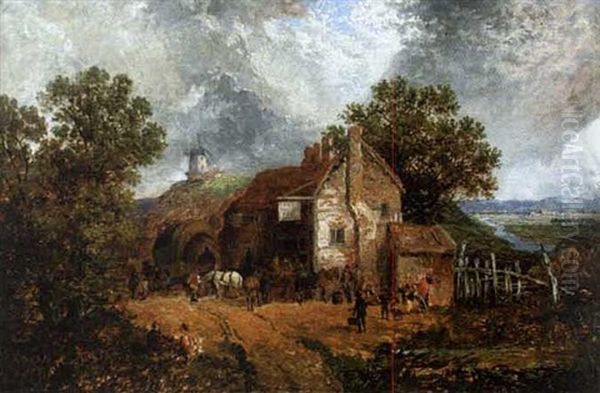 At The Travellers' Rest Inn Oil Painting by James Holland