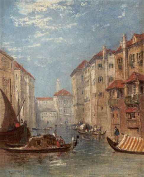 Kanal In Venedig Oil Painting by James Holland