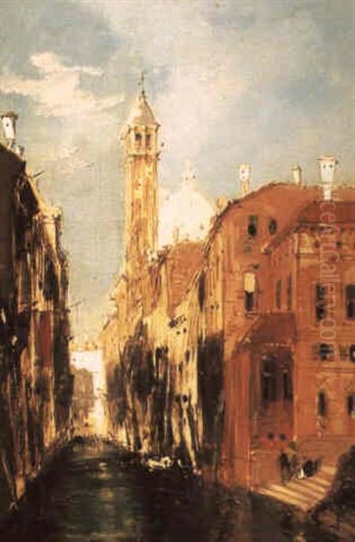 San Giorgio De'greci From A Canal, Venice Oil Painting by James Holland