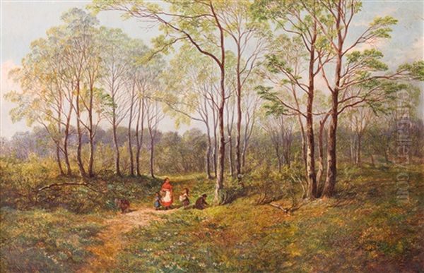 Pilzsammler Im Lichten Wald (sherwood Forest) Oil Painting by John Holland