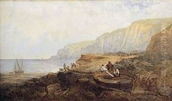 The Yorkshire Coast Near Scarborough Oil Painting by John Holland