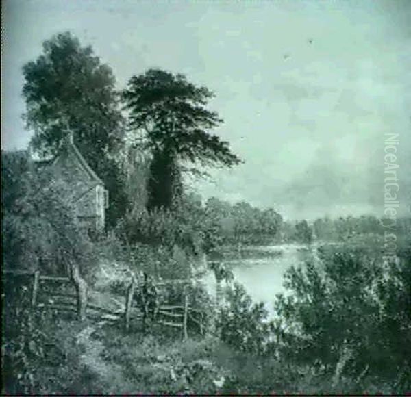 Kirk White House On The Trent Oil Painting by John Holland