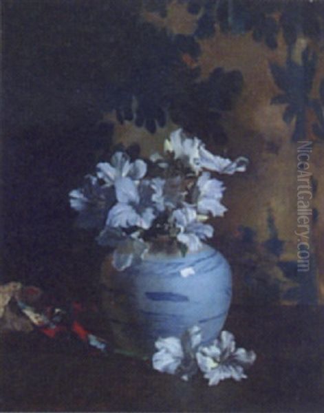 Still Life Of Flowers In An Oriental Style Jar Oil Painting by Philip Sidney Holland