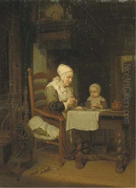 Before Supper Oil Painting by Hendrik Hollander