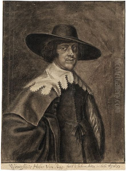 Bildnis Von Johannes Biker Aus Koln Oil Painting by Wenceslaus Hollar