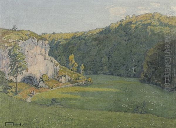 Albtal Bei Veringenstadt Oil Painting by Felix Hollenberg