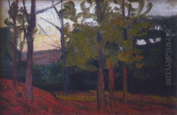 Abend Am Killesberg Oil Painting by Felix Hollenberg