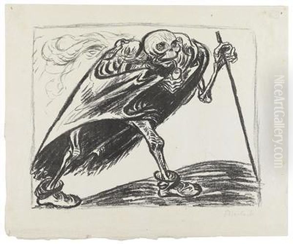 Death Takes Over The Land Oil Painting by Ernst Barlach