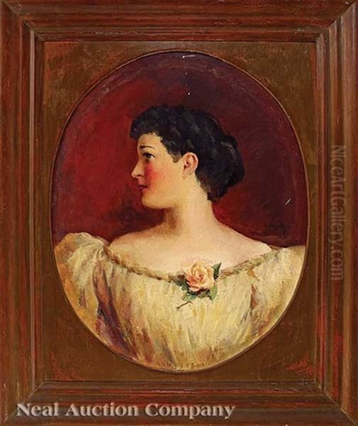 Portrait Of Isabel Oil Painting by William Robert Hollingsworth