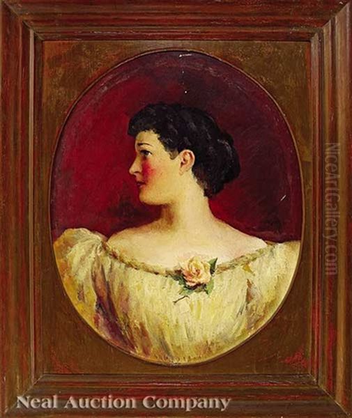 Portrait Of Isabel Oil Painting by William Robert Hollingsworth