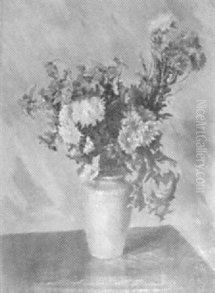 Still Life With Flowers In Vase Oil Painting by Edward Stratton Holloway