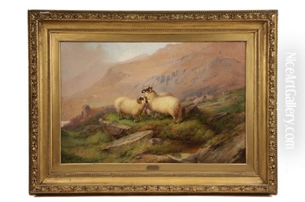 Highland Sheep Oil Painting by William Perring Hollyer