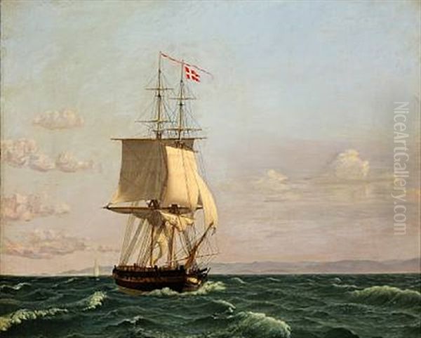 The Brig Moen (after C. W. Eckersberg) Oil Painting by Harald Martin Hansen Holm