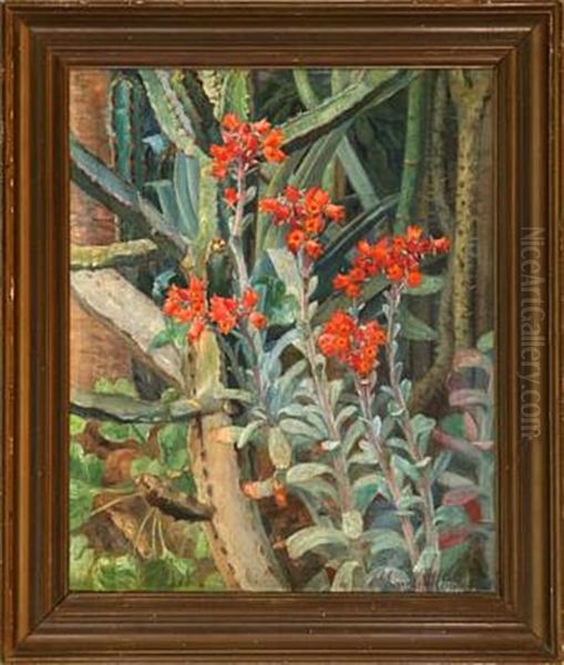 Echeveria. Blomstrende Sukkulenter Oil Painting by Harald Martin Hansen Holm