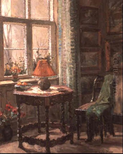 An Interior Oil Painting by Ludvig Holm