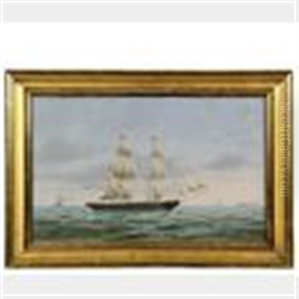 Ship's Portrait Of The Danish Brig 'friedrich' Oil Painting by Peter Christian Holm