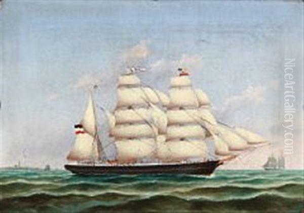 The Bark Alma From Schleswig-holstein Oil Painting by Peter Christian Holm