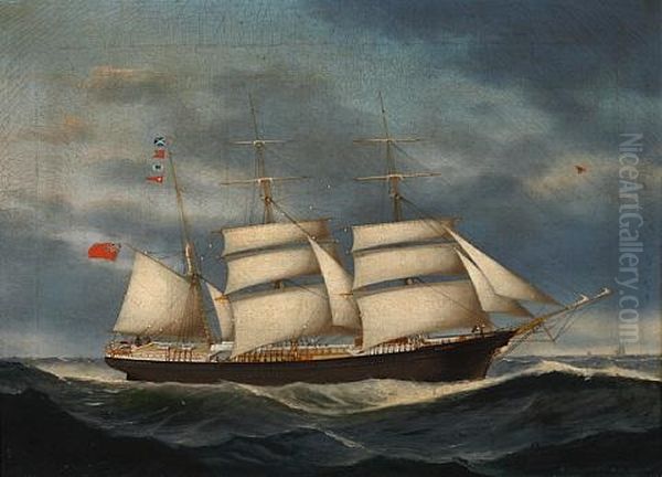 The Barque Annie Burrill Oil Painting by Peter Christian Holm