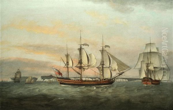 The Three-masted Merchantman Ann Black Off Dover Oil Painting by Francis Holman