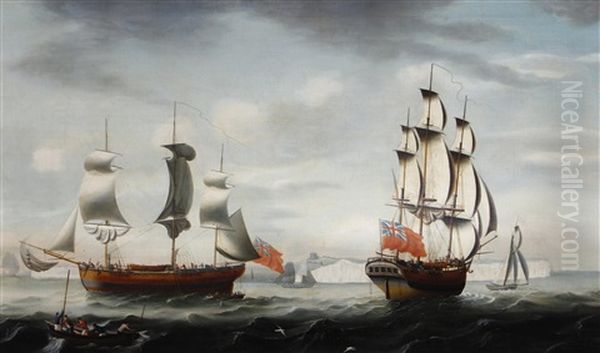 The Merchantman Selby Off Dover Oil Painting by Francis Holman